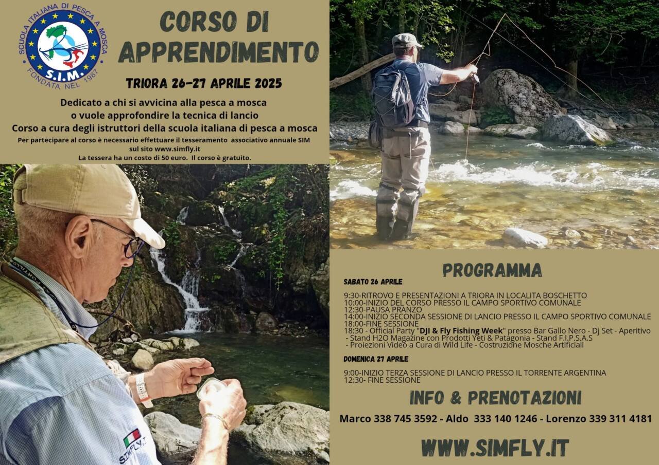 per il Corso di Apprendimento in collaborazione con Società Pescatori Alta Valle Argentina ASD.