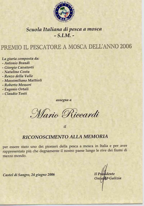 Riconoscimento alla Memoria di Riccardi